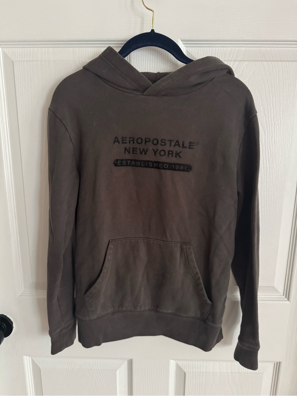Aeropostale New York Logo Hoodie Brown Size XS